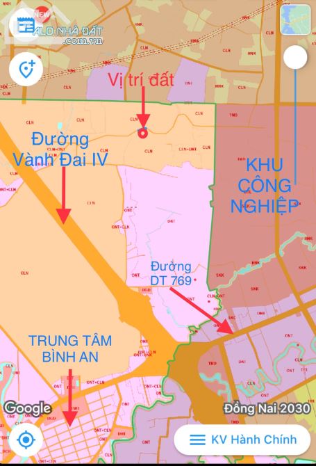 1447,5 m2 xã Bình An, Huyện Long Thành, Tỉnh Đồng Nai.