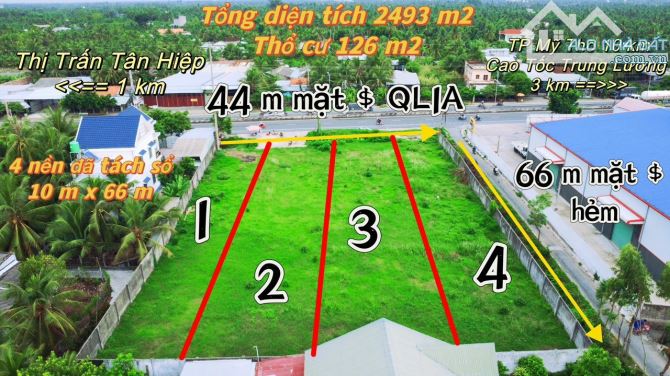 726m2 đất mặt tiền QL1A Thân Cửu Nghĩa Châu Thành Tiền Giang