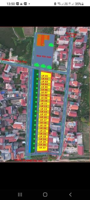 Bán đất đấu giá Văn Khê,Mê Linh,gần vành đai 4.dt 92m,mặt tiền 5m, giá chỉ 2Xtr/m - 2