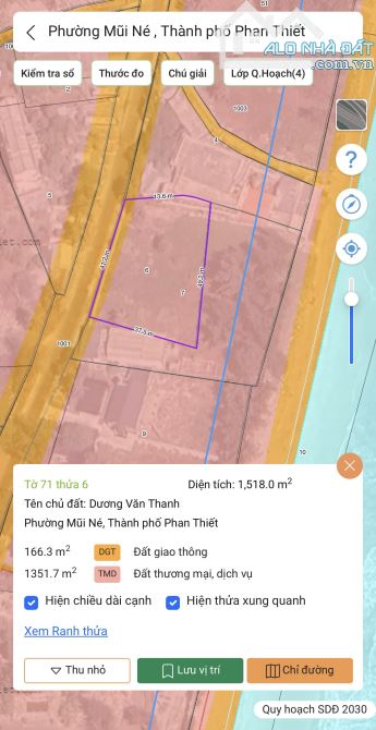 Cần Bán lô đất 3506m2 mặt tiền biển Nguyễn Cơ Thạch, Mũi Né , Thành Phố Phan Thiết - 3