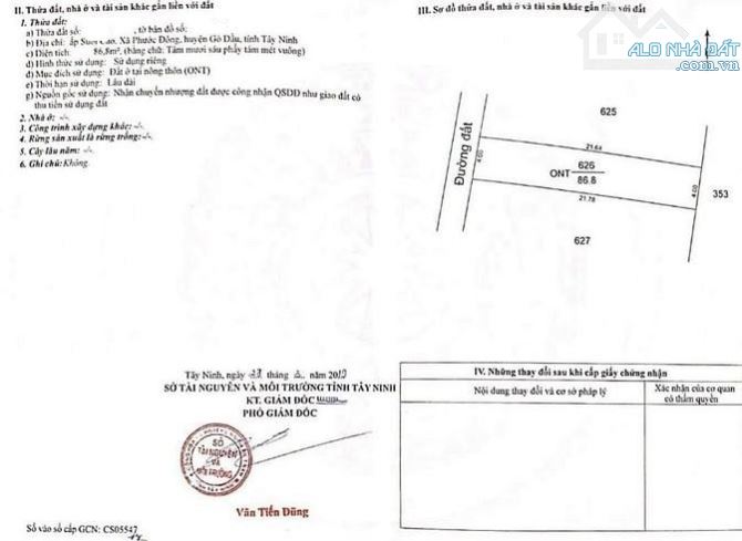 Kẹt tiền cần bán lô đất sát KCN Phước Đông-Gò Dầu 86m2 SHR 320 triệu. - 1