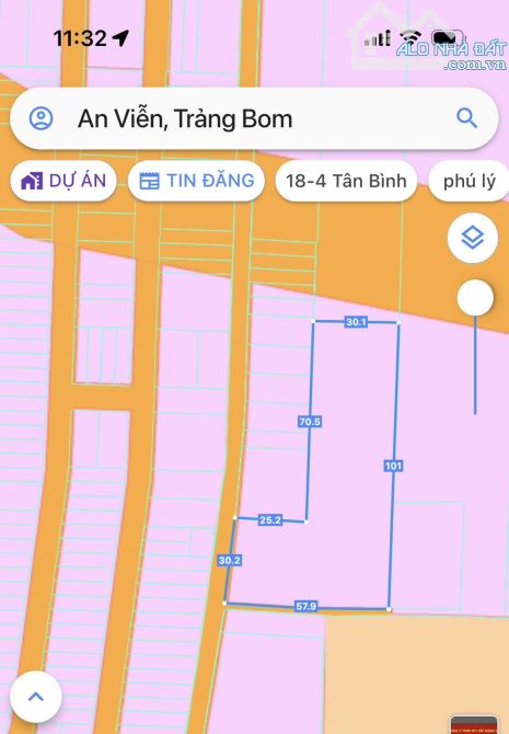 Bán xưởng 2MT hẻm Phùng Hưng, An Viễn, Trảng Bom: 30 (NH: 101m) x 58, giá 28 tỷ.
