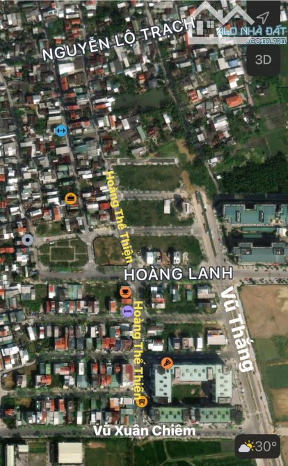 Mặt tiền đường Hoàng Thế Thiện, Xuân Phú, Tp Huế.  • Dt đất: 200 m2 (ngang 10m).