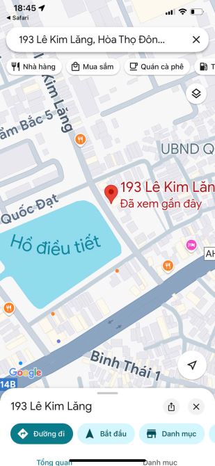 Bán lô đất biệt thự trước mặt hồ điều tiết Đường Lê Kim Lăng, Quận Cẩm Lệ