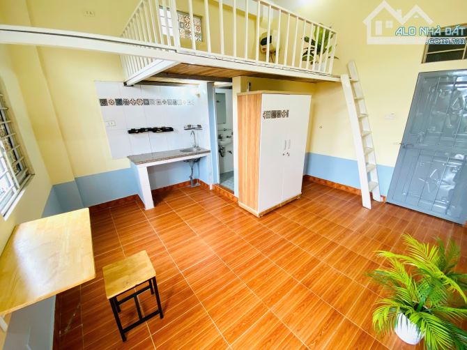 Cho Thuê CCMN 168 Kim Giang Hoàng Mai 30m2 Gác Xép Ban Công Cửa Sổ Thang Bộ Full Nội Thất