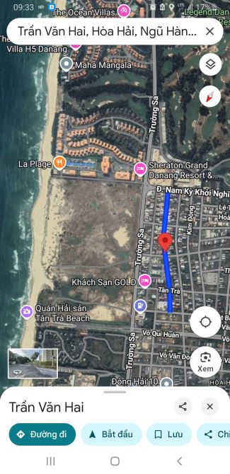 Bán lô đất hướng đông 100m MT Trần Văn Hai cách Biển Tân Trà Chỉ 100m giá chỉ 4,5 tỷ TL