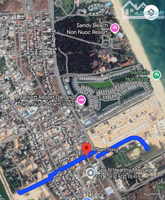 Bán lô 157m đường Phan Tòng, trục thông ra biển gần bãi tắm Non Nước