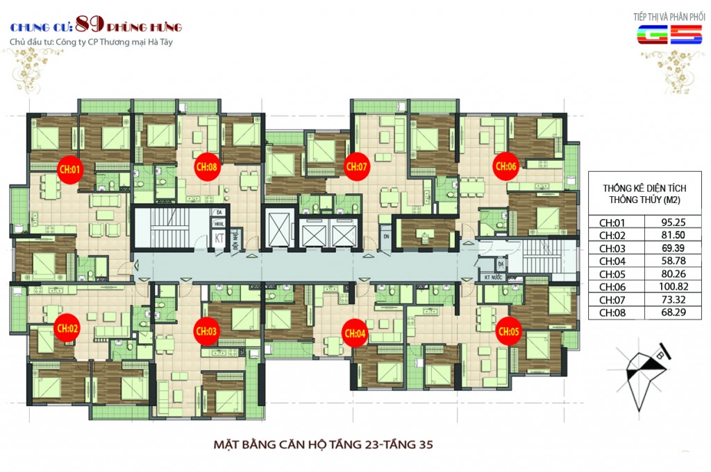 căn hộ tầng từ 23-35 dự án 89 Phùng Hưng