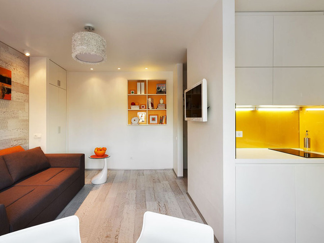 Căn hộ 22m² trang trí theo phong cách tối giản và đầy đủ chức năng cho vợ chồng trẻ