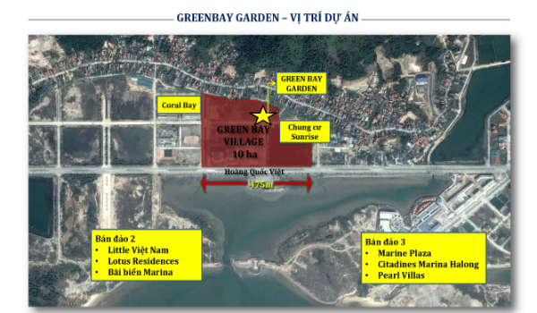 Phối cảnh khu vực xung quanh căn hộ Green Bay Garden trong Halong Marina