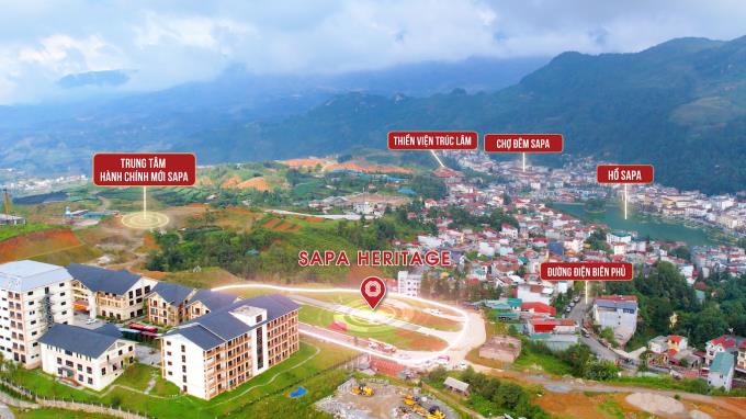 Phối cảnh khu shophouse Sapa Heritage view ngắm toàn cảnh thị xã Sapa
