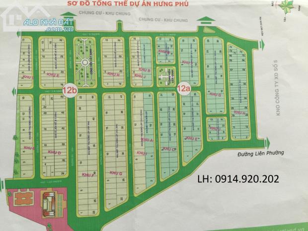 Bán đất nền dự án Hưng Phú ,P.Phươc Long B Quận 9 ...dt 185 m2, giá 55 tr/m2