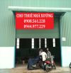 CHO THUÊ NHÀ XƯỞNG MẶT ĐƯỜNG QL1A - QUẬN 12. DT: 300M2 GIÁ 15TR/THÁNG LH: 0908.561.228