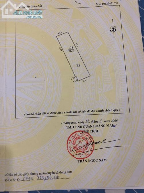 Bán nhà phố Giáp Bát, DT 77m2 * 3 tầng. Giá 5,3 tỷ