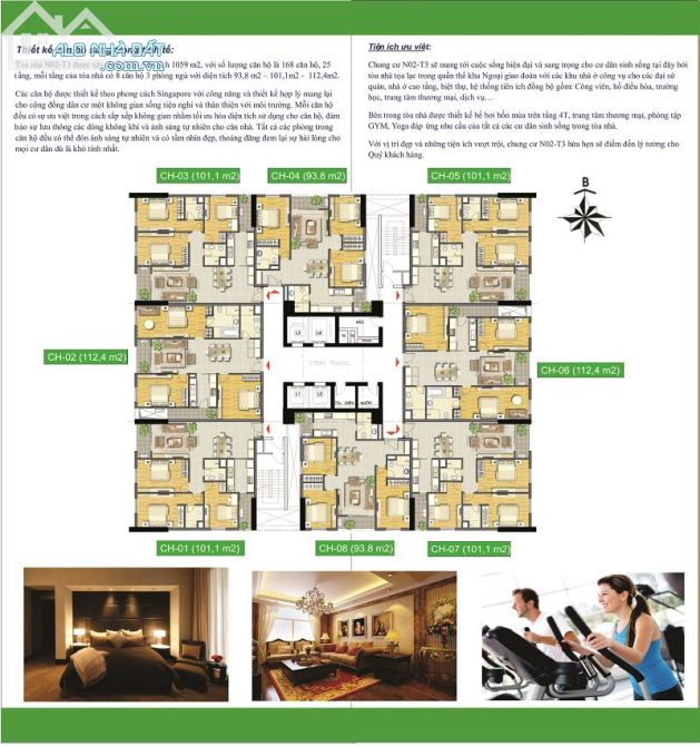 Bán chung cư N02T3 Ngoại Giao Đoàn - Quang Minh Hà Nội - DT 93m2, 101m2, 112m2 - 1