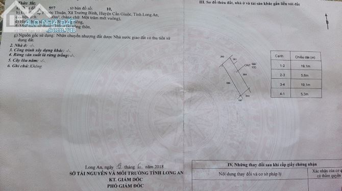 Bán lô đất ấp Phước Thuận xã Trường Bình, Cần Giuộc, dt 5,5mx19m đường xe hơi sát lộ - 2