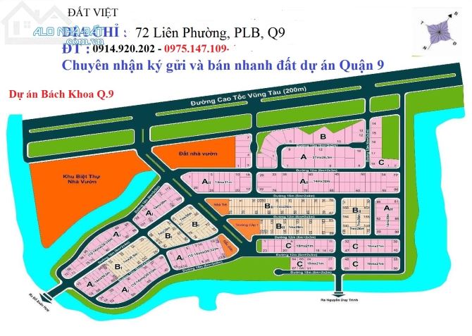 Bán gấp mảnh đất 7x30m, đường 12m, dự án Khu Dân Cư Bách Khoa, Quận 9 (TP Thủ Đức)