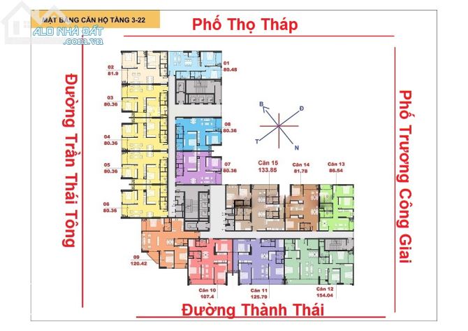 Bán chung cư The Park Home Cầu Giấy Hà Nội - C22 Bộ Công An - 4 mặt đường trung tâm - 2
