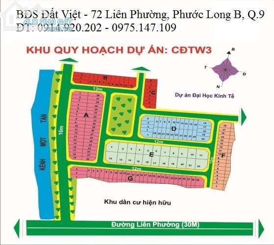 Bán đất mẫu giáo Trung Ương 3, đường Liên Phường, phường Phú Hữu Quận 9, vị trí lô đất đẹp