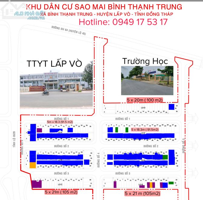 NỀN MẶT TIỀN KHU SAO MAI BTT LẤP VÒ GIÁ ĐẦU TƯ