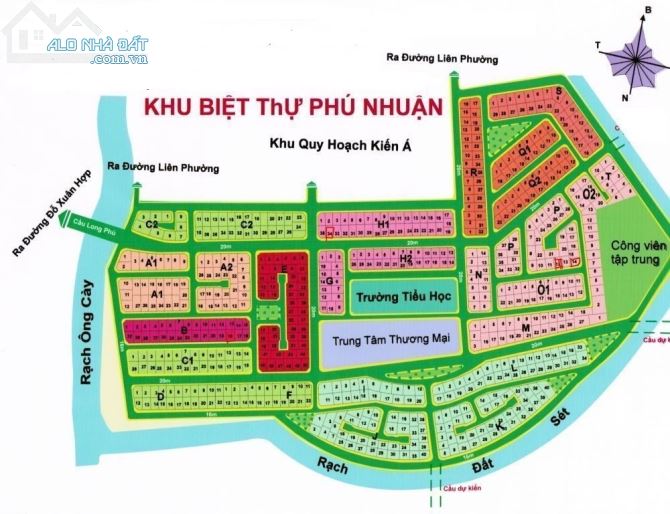 Bán đất nền biệt thự dự án Phú Nhuận TP Thủ Đức (P.Phước Long B, Q9), đường Liên Phường