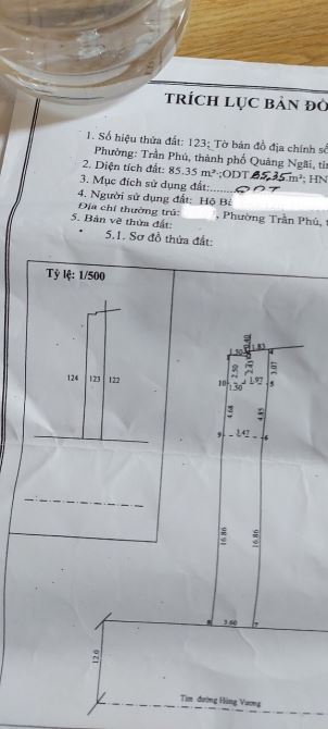 Bán nhà mặt tiền Hùng Vương TT TP Quảng Ngãi