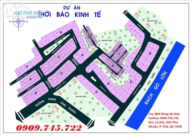 Đất dự án Thời Báo Kinh Tế, đường Bưng Ông Thoàn, phường Phú Hữu, quận 9, Tp. Thủ Đức