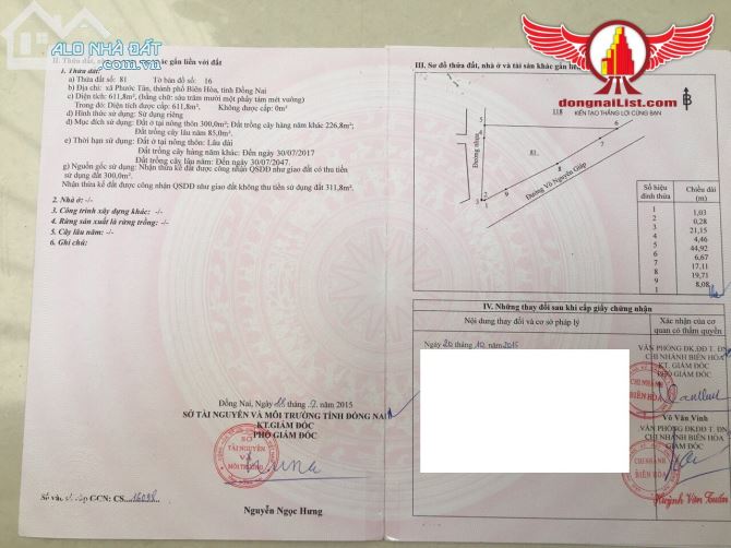Bán 1,3 hecta đất có 4 mặt tiền Võ Nguyên Giáp và Đường 60m đi sân bay Long Thành. Vào KCN - 2