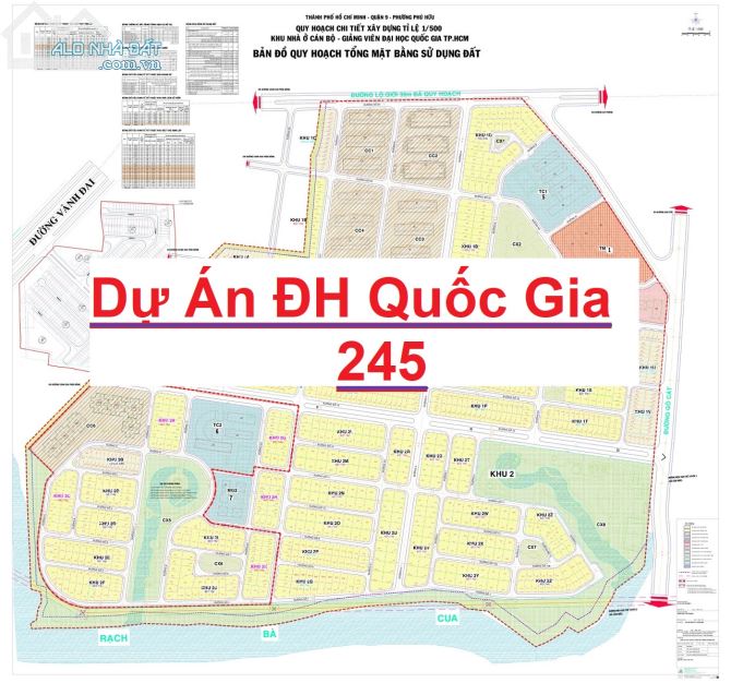 Cần bán đất nền dự án đh Quốc Gia 245 quận 9 chuẩn bị bàn giao sổ đỏ