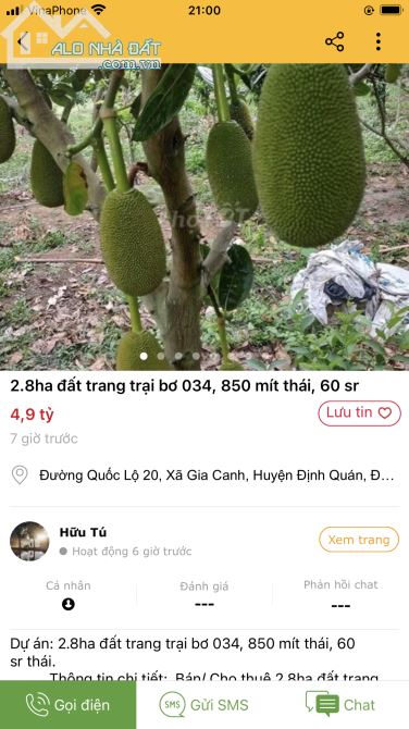 Bán đất vườn xã gia canh huyện định quán tỉnh Đồng Nai