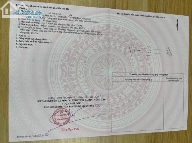 Mở bán 16 lô F0 đất sổ đỏ riêng khu suối tiến long hải giá 1ty3-2ty1 dt 220 - 310m2/lô - 4