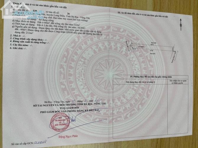 Mở bán 16 lô F0 đất sổ đỏ riêng khu suối tiến long hải giá 1ty3-2ty1 dt 220 - 310m2/lô - 5