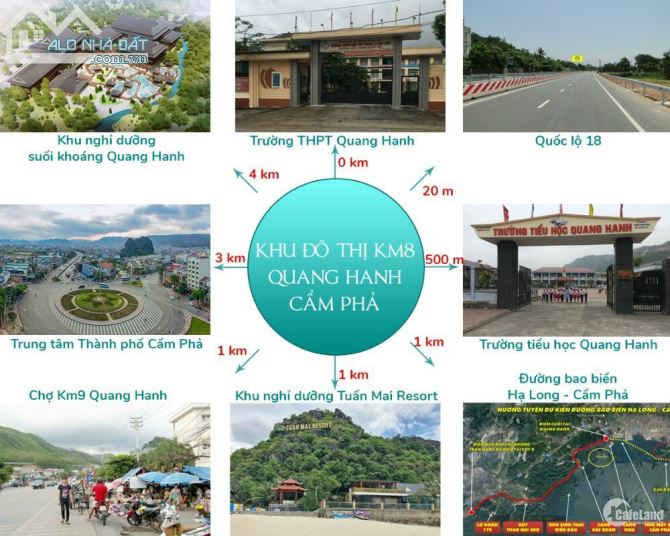 Đô thị Km8 Quang Hanh,Cẩm Phả, Quảng Ninh lô góc vườn hoa 2 mặt tiền