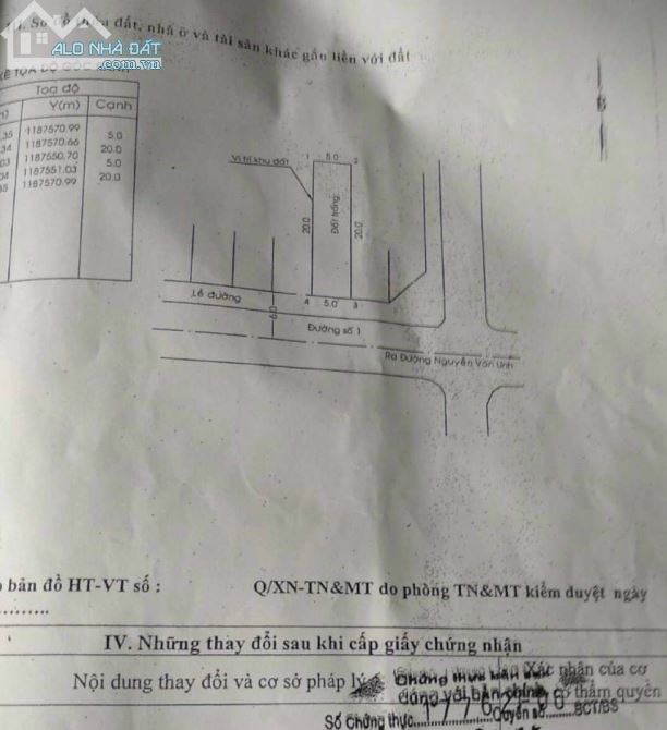 14,5 tỷ - chính chủ bán đất 5x20m mặt tiền đường Số 1, gần chợ Tân Mỹ, kế bên Phú Mỹ Hưng