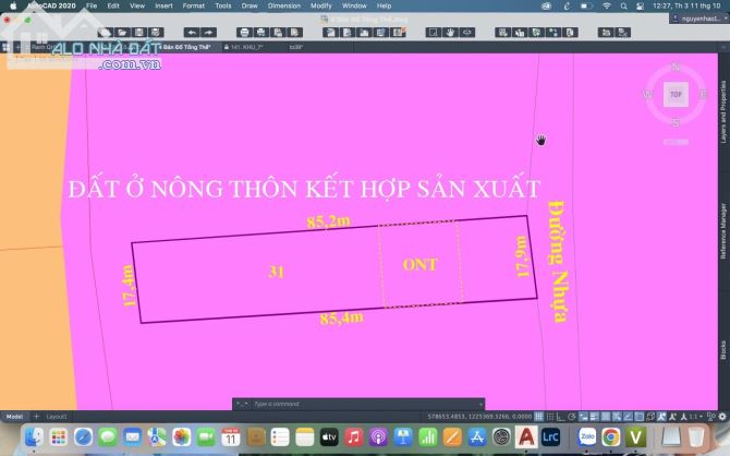 Cần bán đất mặt tiền đường nhựa Phan Thị Vẽ xã An Nhơn Tây 1503m2 có 300m thổ cư - 1