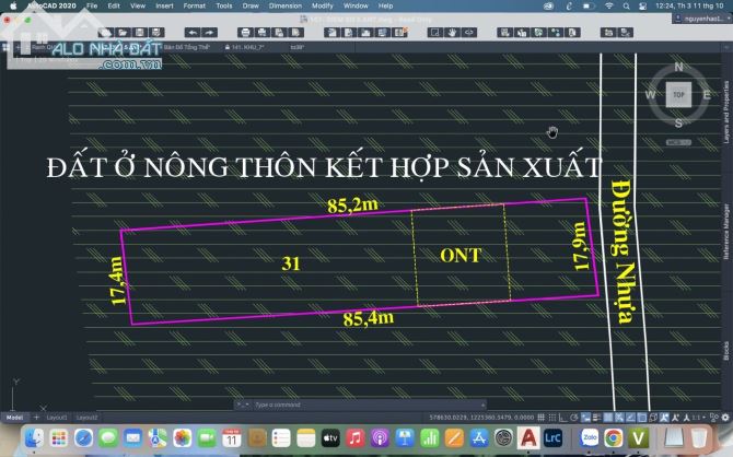 Cần bán đất mặt tiền đường nhựa Phan Thị Vẽ xã An Nhơn Tây 1503m2 có 300m thổ cư - 3