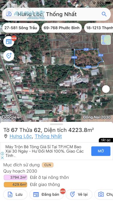 Lô góc 2 mặt tiền 71x50m Sau Khu Công Nghiệp Dầu Giây Ngay đường TL 769, Đất phủ hồng - 2