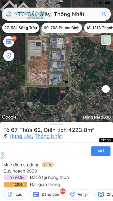 Lô góc 2 mặt tiền 71x50m Sau Khu Công Nghiệp Dầu Giây Ngay đường TL 769, Đất phủ hồng - 3