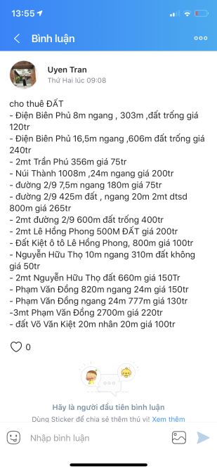 Đất lớn 300-3.000m  đẹp cho thuê 😍