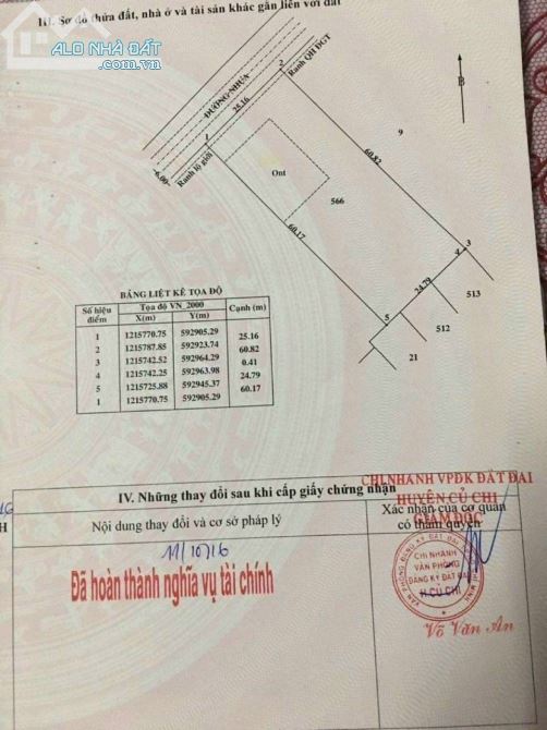 Cần bán đất mặt tiền nhựa 1/ Sông Lu xã Hoà Phú Củ Chi DT 25x61 tổng 1523m2 300m thổ cư - 3