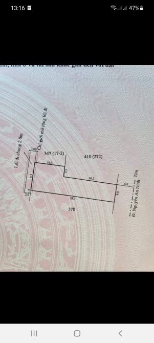 Đất đẹp mặt tiền đường Nguyễn An Ninh, P Vỹ Dạ, TP Huế.
