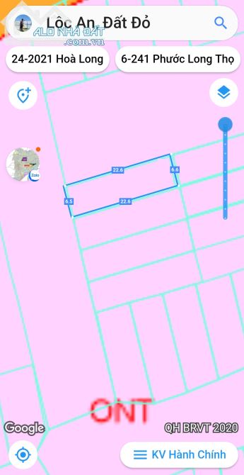 BÁN ĐẤT LỘC AN ĐẤT ĐỎ BÀ RỊA VŨNG TÀU diện tích 6,5x22,đường rộng 15m - 2