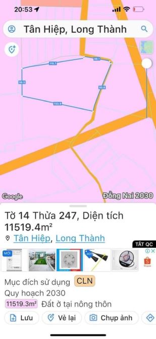 Bán 11519 m2 tân hiệp màu hồng giá mềm chỉ 2 tr2/ m