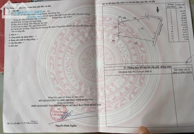 Bán 11519 m2 tân hiệp màu hồng giá mềm chỉ 2 tr2/ m - 1