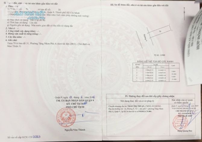 "Bán đất đường 494, Phường Tăng Nhơn Phú A, DT: 5 x 21 = 105 m2 cn. Gía: 7.2 tỷ - 3