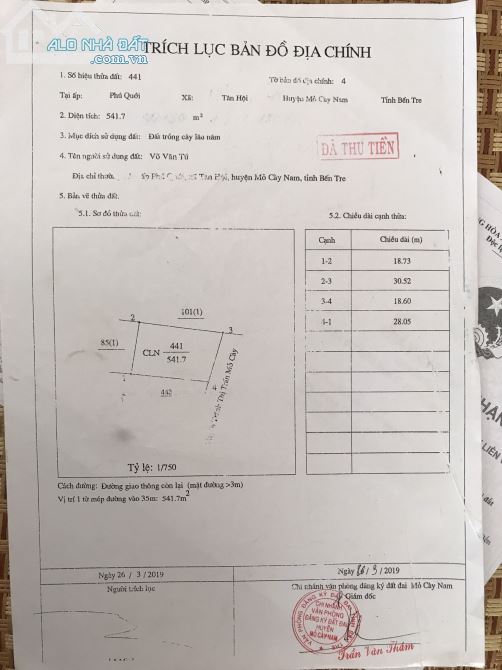 Bán 542m2 mặt tiền đường tuyến tránh mỏ cày - 1