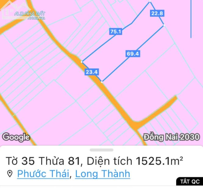 Đất ONT gần sân bay Long Thành, 1525m2, Chỉ 7 tỷ, Chủ ngộp gấp bán - 2