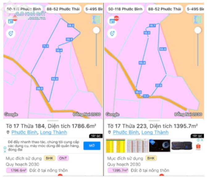 Đất vườn có thổ cư 3182m2, 59mn giáp mặt tiền nhựa, Chỉ 2.3tr.m2, Gần sân bay Long Thành - 2