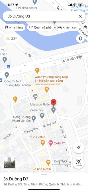 "Bán đất mặt tiền đường D3 Lê Văn Việt, Phường Tăng Nhơn Phú A, 5 x 21 = 105 m2/ 11 tỷ - 2