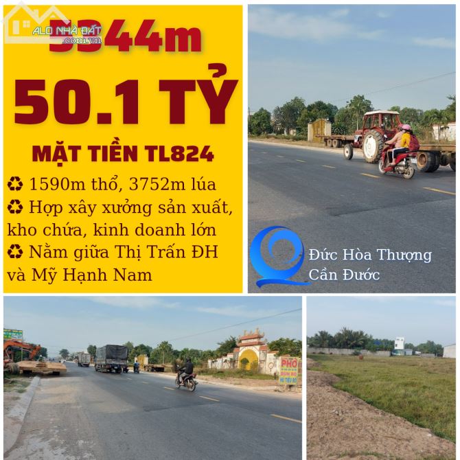 5344m Mặt Tiền 824. Thích hợp xây xưởng. Kinh doanh lớn